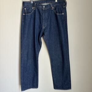 Levi's 501 Original Straight Fit Jeans Button Fly Dark Wash Size 36x30